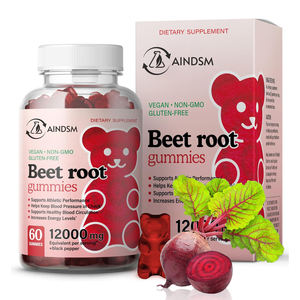 Gummies à la racine de betterave sans sucre, augmente les niveaux d'énergie, gummies biologiques à l'extrait de racine de betterave, gummies à la racine de betterave - Product Image 1