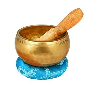 Cuenco para cantar de Yoga de latón de más nuevo diseño, forma redonda, Color dorado, Meditación Budista, cuenco para cantar de Yoga EN LA India - Product Image 5