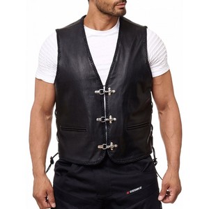 Chaqueta de cuero de alta calidad para hombre con cuello levantado estilo formal - Product Image 1