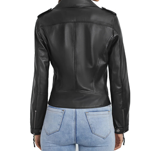 Veste en cuir véritable pour femmes personnalisée | Vêtements d'extérieur de qualité supérieure pour dames | Manteau de mode Slim Fit | Fournisseur en gros OEM ODM - Product Image 4