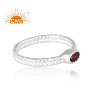 Nuevo diseño de patrón, anillo de piedras preciosas de granate Natural de plata esterlina, joyería de diseño personalizado para mujer, regalo para ella - Product Image 4