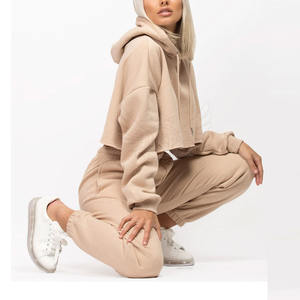 Custom <b>Crop</b> <b>Top</b> Hoodies for Winter Street Style Casual Blank Plain Bulk Hooded Collar Solid & Print Pattern Online Sale - Product Image 2