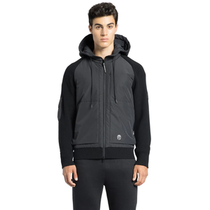 Sweat à capuche pour homme, fermeture éclair sur le devant, veste en tricot hybride, à capuche, manches longues, léger, athlétique, formel, hiver, uni, teinture unie, vêtements d'extérieur - Product Image 1