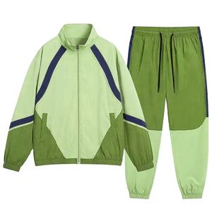 Chaqueta con cremallera a rayas impresa con logotipo personalizado de alta calidad, pantalones para correr con cordón, ropa de calle directa de fábrica para hombres, chándales al por mayor - Product Image 2