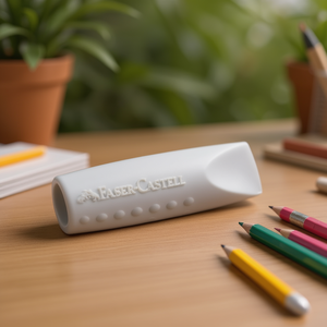 Faber-Castell 2001 Capuchon de Gomme Ergonomique en Plastique Gris/Blanc, Lot de 2 Pièces, Supports d'Écriture pour Crayons/Crayons de Couleur 1 x 1 x 4 cm - Product Image 3