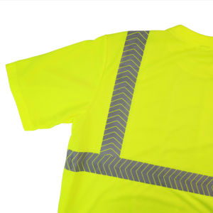 FIXFOX SPORTS ANSI Classe 1 Imperméable LED Flash Réfléchissant T-shirt de Sécurité 100% Polyester Impression Entièrement Personnalisée Vêtements de Travail - Product Image 4