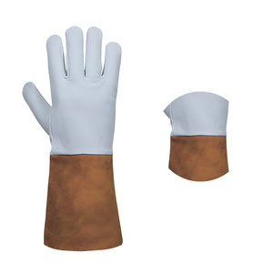 Guantes de Soldadura TIG de Piel de Oveja de Primera Capa, Extensibles, de Cuero Vacuno, Térmicos, para Invierno, Uso Diario, Casuales, Forro de Lana, 6 Pulgadas - Product Image 4