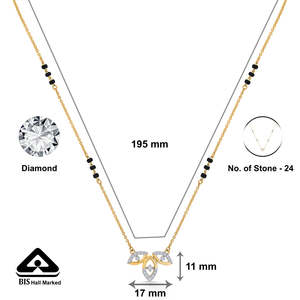 Pendentif Mangalsutra moderne en or et diamants Leafy Allure pour femmes - Product Image 6