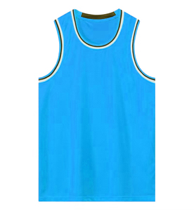 Unisex Blue Polyester Mesh Basketball Jersey Sleeveless Round Neck Moisture Wicking Sublimated Print Adults Regular Fit - Product Image 1
