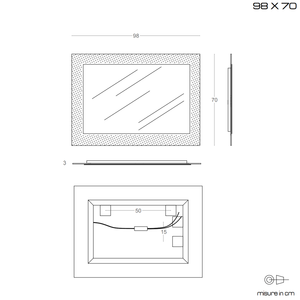 เฟอร์นิเจอร์ห้องน้ำ ดีไซน์อิตาลี กรอบกระจกเงาแบบกลับด้านได้ 98x70 ซม. รุ่น Graniglia Ghiaccio - Product Image 6