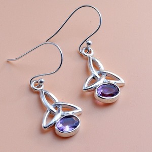 Best Designer <b>Earrings</b> Amethyst Gemstone 925 Solid <b>Sterling</b> <b>Silver</b> <b>Earrings</b> for Women and Girls <b>Dangle</b> <b>Earrings</b> <b>Silver</b> Jewelry - Product Image 3