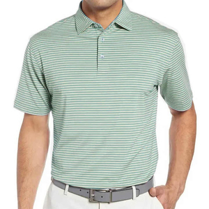 เสื้อยืดผู้ชายลายทางแขนสั้นผ้าสแปนเด็กซ์ทรงแห้ง8เส้นโพลีเอสเตอร์ออกแบบได้ตามต้องการ - Product Image 5