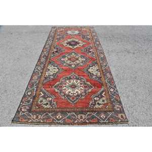 Tapis turc vintage 4,8x11,1 pieds, tapis oriental rouge - Product Image 1