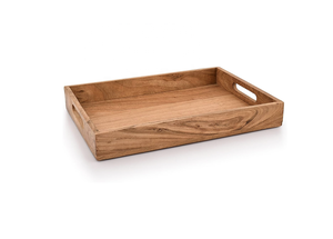 Plateau de service rectangulaire en bois fait main Divris avec poignée, finition polie, sans danger pour les aliments, pour usage domestique - Product Image 2