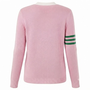 Suéter Cárdigan Acrílico Personalizado con el Logotipo de la Hermandad Griega AKA, Bordado en Chenille, Manga Larga, Venta al Por Mayor - Product Image 2