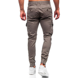 Pantalones cargo personalizados OEM con cintura elástica para hombre, pantalones informales de material de algodón, pantalones para correr apilados, pantalones Corgo con logotipo personalizado - Product Image 4