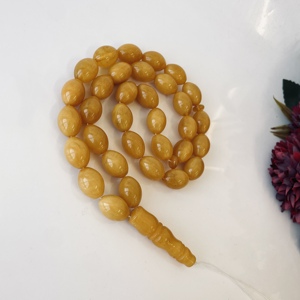 Misbaha de Ámbar del Báltico con Yema de Huevo, 33 Cuentas de Oliva, Tasbih de Ámbar Natural - Product Image 4