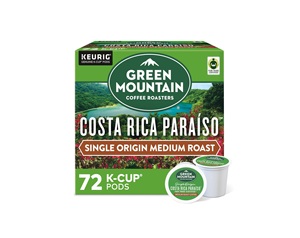 กาแฟกรีนเมาน์เทนคอฟฟี่โรสเตอร์ส คอสต้าริกา พาราอิโซ แบบซองเดี่ยวสำหรับเครื่องชงกาแฟแบบ K-Cup, กาแฟคั่วกลาง, 72 ซอง - Product Image 1