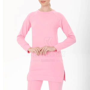 Factory Direct New Arrival <b>Women's</b> <b>Longline</b> <b>Sweatshirt</b> Custom Design 100% Cotton Front Logo for Winter - Product Image 4