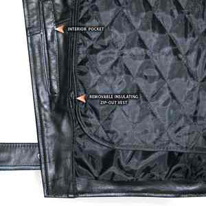 Veste de moto en cuir véritable pour hommes personnalisée OEM équipement de motard en cuir de vachette pour l'équitation Streetwear avec conception protectrice - Product Image 3