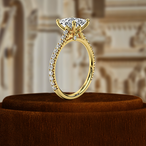 Anillo de Compromiso con Diamante Cultivado en Laboratorio, Corte Princesa, 1 Quilate, Certificado IGI, Oro Amarillo de 14k, Anillo de Boda, Anillo de Aniversario, Anillo de Promesa - Product Image 5