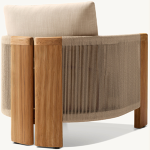 Sillón individual más vendido con reposabrazos, hecho de madera de teca, ideal para relajarse al aire libre - Product Image 3