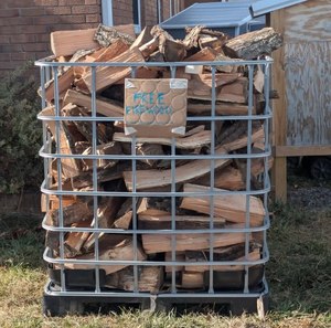 Free Firewood Hardwood <b>Logs</b> in Metal Cage Outdoor Storage. - Product Image 5