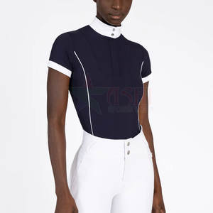 Chemise d'équitation pour femmes, fabriquée en usine, pour concours hippique - Étiquette privée personnalisée, spandex/polyester, imperméable et coupe-vent - Product Image 4