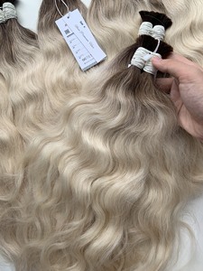 Extensions de cheveux vierges NASA en vrac, prix de gros, 100g, tissage simple vietnamien, toutes couleurs, 60 cm - Product Image 1