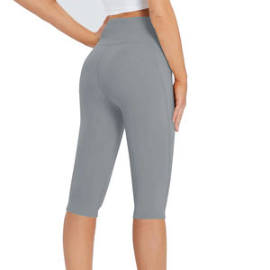 Entraînement Sport sans couture Scrunch bout à bout Yoga Leggings taille haute Fitness exercice vêtements de sport taille élastique pantalon de Yoga court - Product Image 5