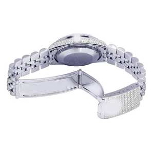 Reloj de Pulsera de Acero Inoxidable Mecánico con Diamantes Cultivados en Laboratorio de Primera Calidad, Estilo Antiguo, para Hombre - Product Image 5