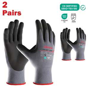JOISIV 2 pares de guantes ambidiestros de nailon impermeables recubiertos de nitrilo con agarre antideslizante robusto de microespuma para jardinería - Product Image 5