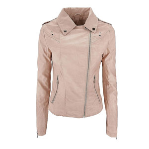 Chaqueta de Cuero Sintético para Mujer, Manga Larga, Cierre de Cremallera Frontal, Estilo Moderno para Otoño e Invierno, Uso Diario y Conjuntos - Product Image 5