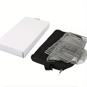 Réchaud de camping pliable d'extérieur compact, cuisinière de pique-nique, barbecue de jardin, grill à <span class=keywords><strong>bois</strong></span> et charbon de <span class=keywords><strong>bois</strong></span> pour réceptions, avec grille de rôtissage de viande - Product Image 6