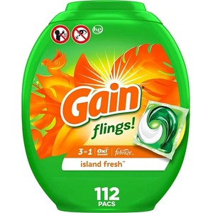 Gain flings น้ำยาซักผ้า PACS, 112 CT, กลิ่นสดชื่นของเกาะ - Product Image 6