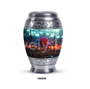 Hermosa urna de cremación de recuerdo de rosas para cenizas humanas con bolsa de terciopelo gratis - Product Image 1