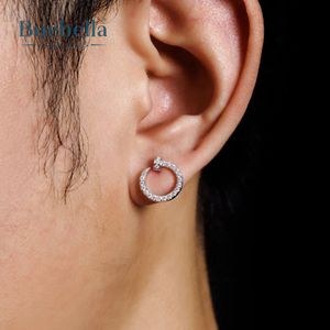 Gran oferta, pendientes de tuerca circulares de corte brillante de 8mm con diamantes chapados en oro y plata de ley S925 para hombre, joyería de estilo Hip Hop - Product Image 1