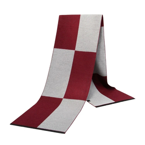 Long Plaid Silk Scarf Unisex Winter Accessory for Daily Wear Black Gray Pattern Simple Style Adult Size - Product Image 3