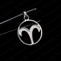 925 argent Sterling signe du zodiaque bélier lunette vierge pendentif pour insérer résine lait maternel et cendres travail cadeaux pour les amoureux de l'astrologie
