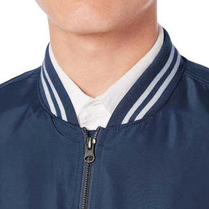 Vente en gros de vestes pour hommes uniformes avec logo personnalisé coupe ample fermeture à glissière imperméable Satin polyester vestes d'hiver en satin uni 2025 - Product Image 5