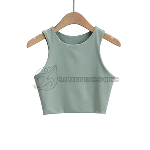 Débardeur court sexy à col rond sans manches pour femme, grande taille, uni, écologique, respirant, séchage rapide, automne, fitness, gym, décontracté - Product Image 3