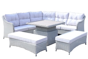 ชุดโซฟาหวายพลาสติกทนทานต่อสภาพอากาศทันสมัยเฟอร์นิเจอร์กลางแจ้งสำหรับสวนร้านอาหารวิลล่า - Product Image 2