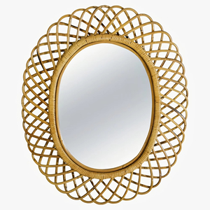 2024 dernière arrivée personnalisé décoratif tenture murale miroir fait à la main nordique bambou et rotin indien produit en gros - Product Image 4