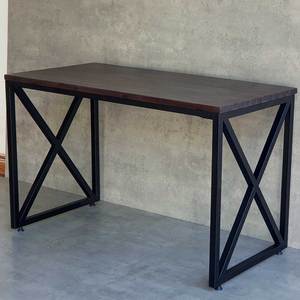 HBMN035 120x60cm Acacia Wood PC <b>Desk</b> with X-Shaped Iron Legs Simple Minimalist Style Office <b>Desk</b> for Hotels <b>Folding</b> Feature - Product Image 6
