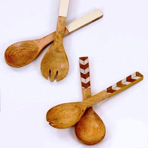 Utensilios para Ensaladas Hechos a Mano, Ecológicos, Aptos para Lavavajillas, para Cocina, Hechos en India - Product Image 5