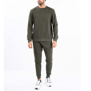 Conjunto de ropa deportiva de algodón para hombre con logotipo personalizado OEM Premium, chándal de invierno informal de alta calidad, traje para correr para uso diario - Product Image 1