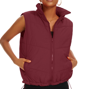 Vêtements d'hiver pour femmes coupe-vent doudoune gilet avec qualité supérieure et taille femme brillant longue bouffée bulle vers le bas gilet pour dames - Product Image 2