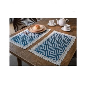 Crochet Embroidered Cotton Table Placemats Luxury Dining Wedding Bulk OEM ODM Custom Design Export India - Product Image 5