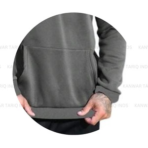 Poids lourd 100% coton hommes polaire à capuche personnalisé fermeture éclair pull éponge goutte épaule plaine fermeture éclair hiver mystère solide - Product Image 6