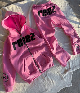 Traje Deportivo Personalizado 100% Algodón Transpirable con Estampado Otoñal, Logotipo de Alta Calidad, MOQ Bajo, Envío Rápido, con Cremallera - Product Image 1